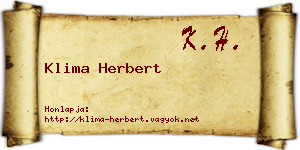 Klima Herbert névjegykártya